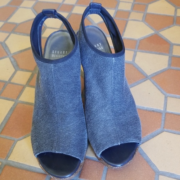 Stuart Weitzman High High Wicker Wedges - Picture 2 of 8